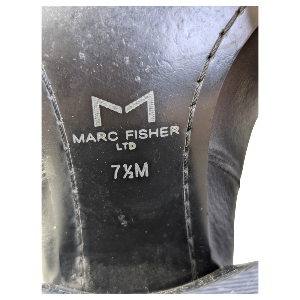 Marc Fisher Black Leather Heeles Chelsea Boots Minimalist Western Size 7.5 - Picture 7 of 9